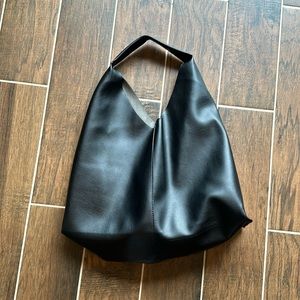 COPY - BN Black faux leather slouch tote